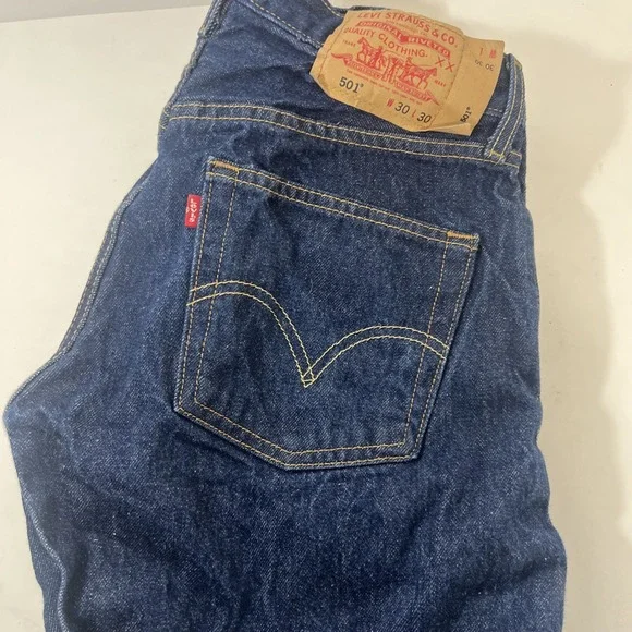 Vintage Levi's 501  Jeans 30x30 Dark Wash Button Fly 2003 - Picture 15 of 16